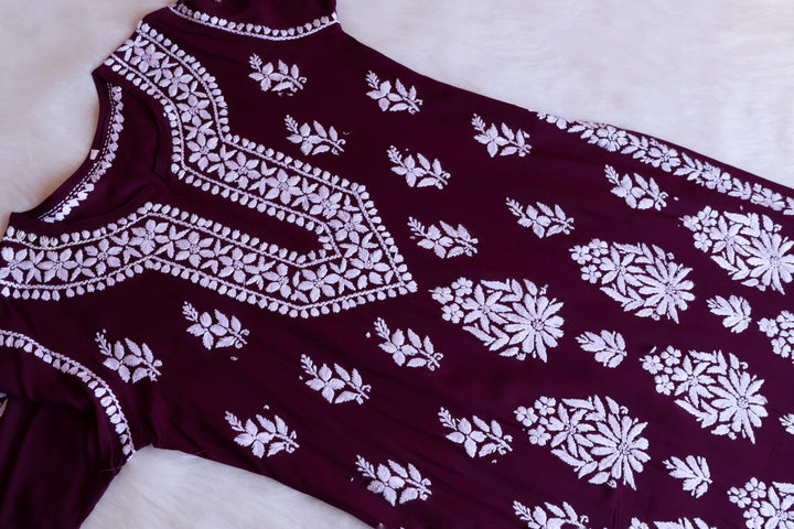 Amaara Deep Purple Rayon Kurta Set