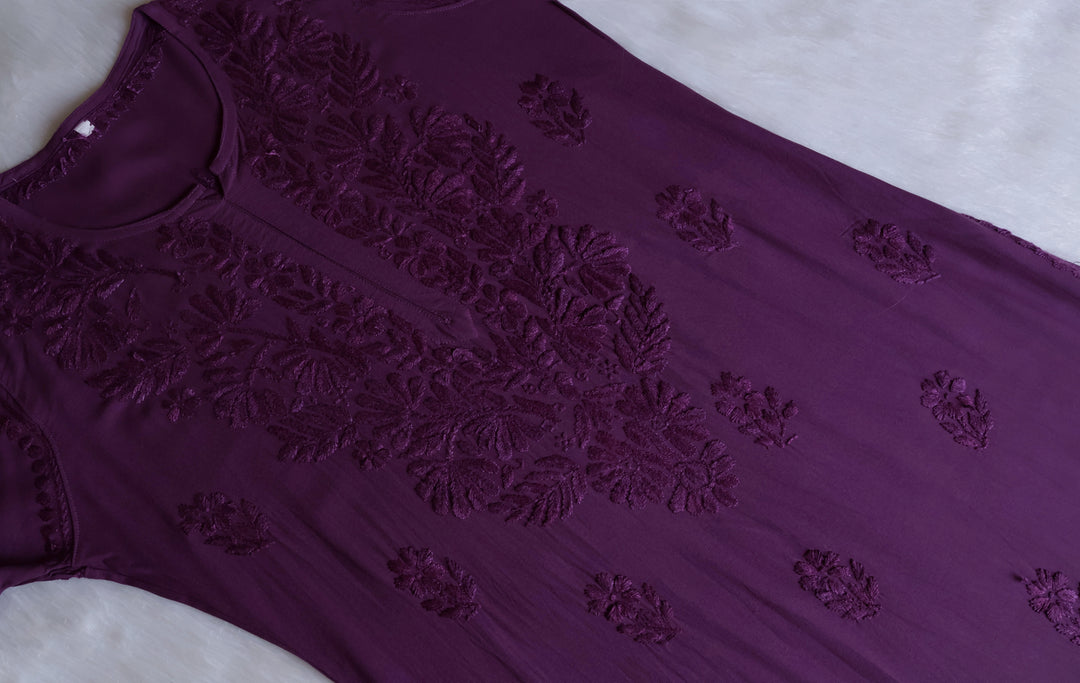 Ayra Dusty Purple Long Rayon Kurta