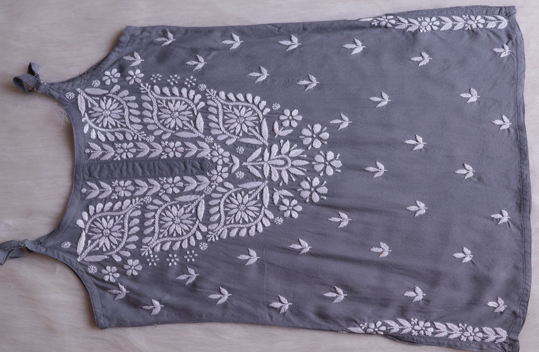 Mirha Grey Short Sleeveless Kurta