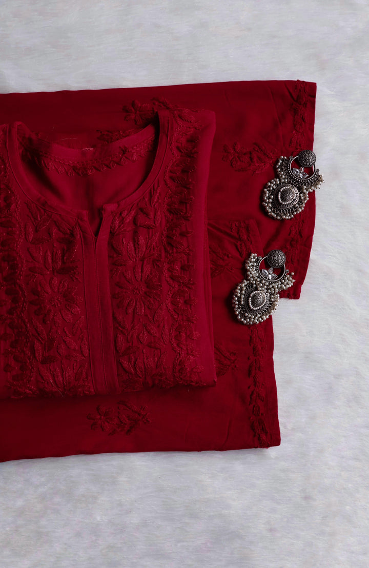 Amirah Maroon 2 piece Rayon set