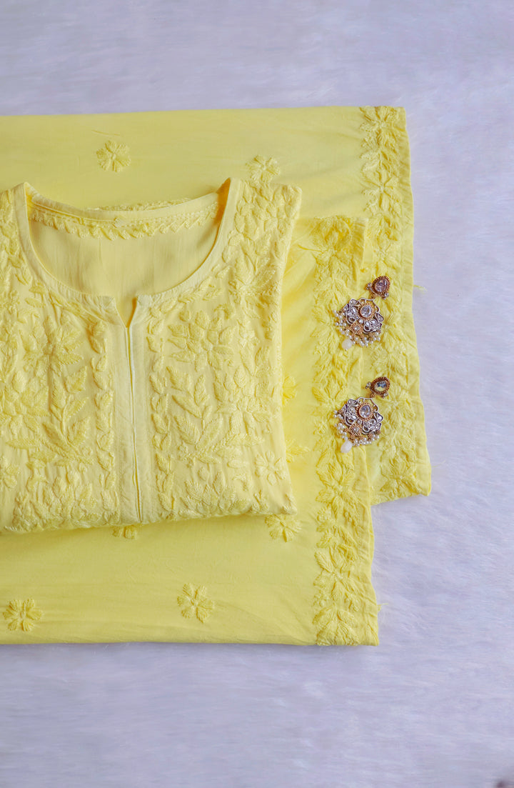 Zobia Yellow 2 piece Rayon set