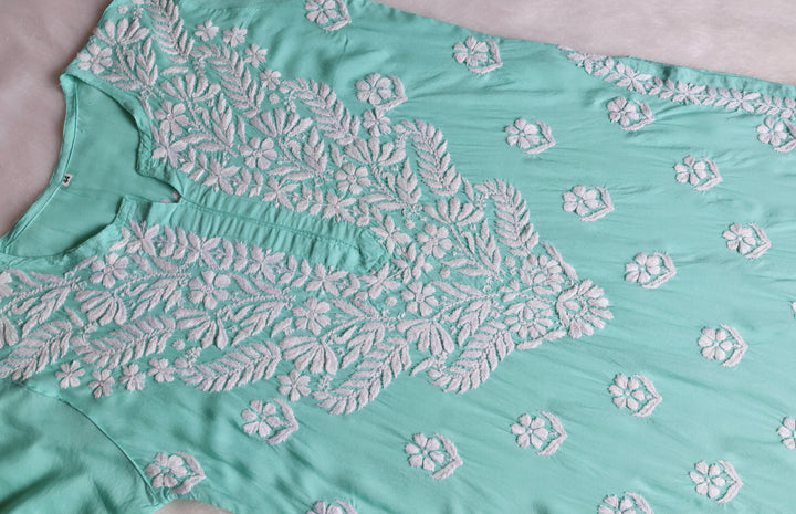 Mahnoor Mint Green Long Modal Kurta