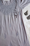 Zahrah Grey Cotton long kurta