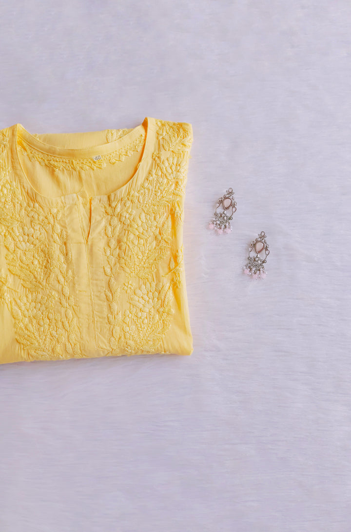 Mariam Mango Yellow Pure Cotton Kurta