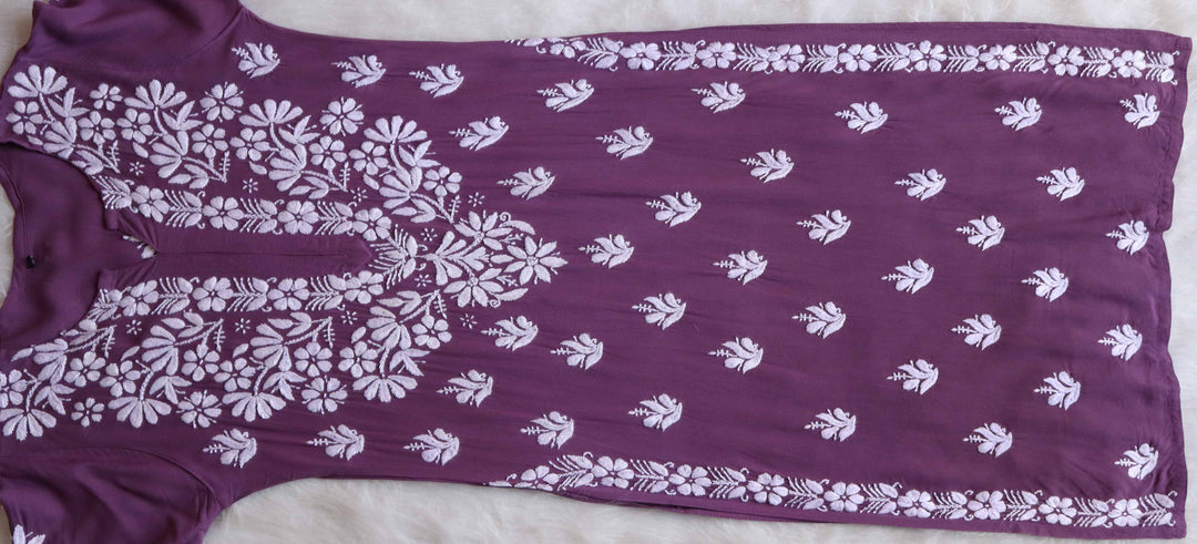 Saanjh Dusty Purple Rayon Kurta Pant set