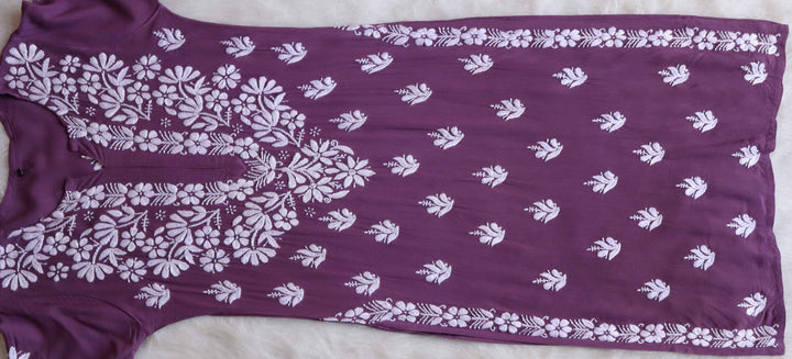 Saanjh Dusty Purple Rayon Kurta Pant set