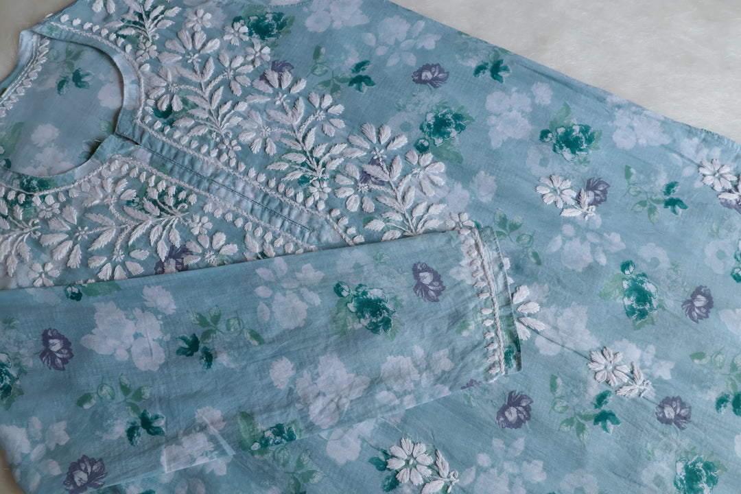 Maira Mint Green Mulmul Long Kurta