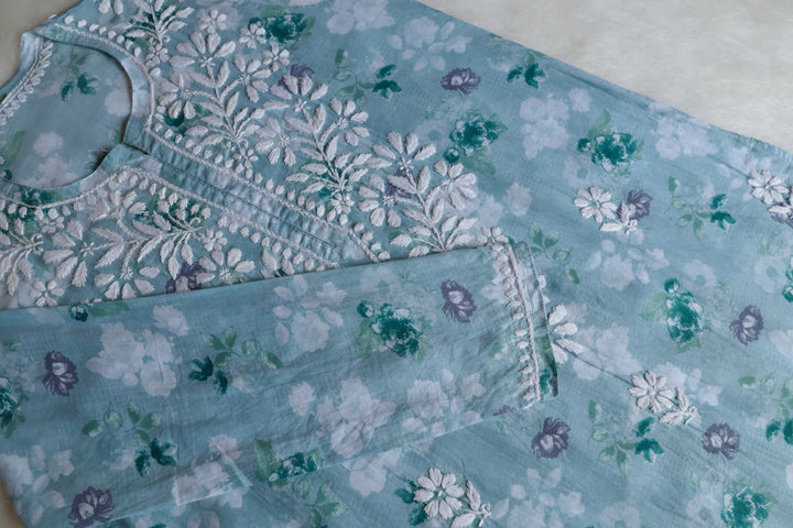 Maira Mint Green Mulmul Long Kurta