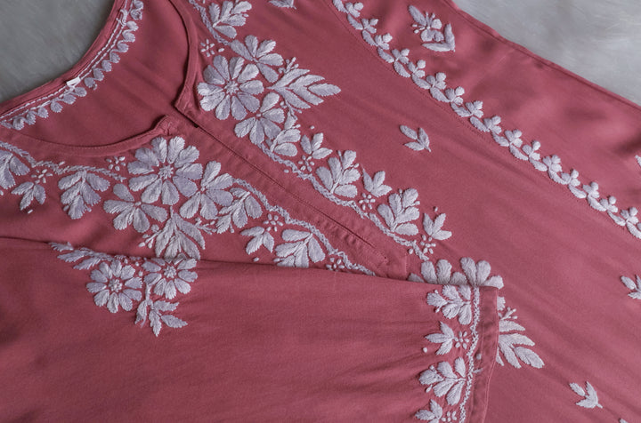 Zainab Rose Brown Long Rayon kurta