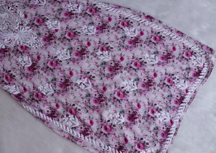 Gulbahaar Purple Floral Long Rayon kurta