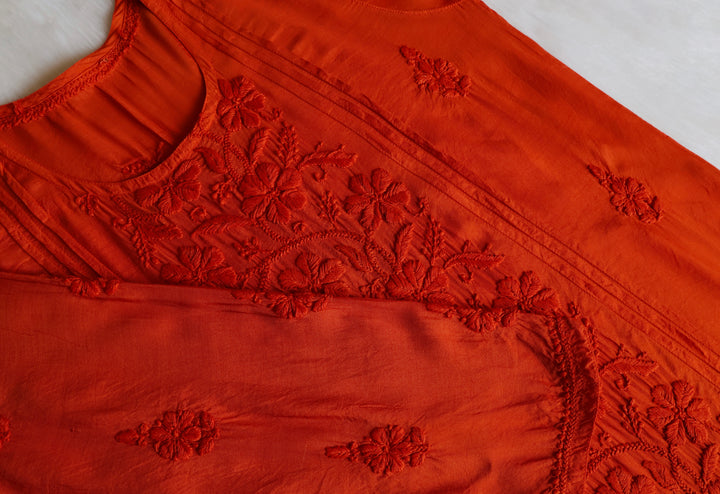 Mayra Rust Pure Muslin Kurta