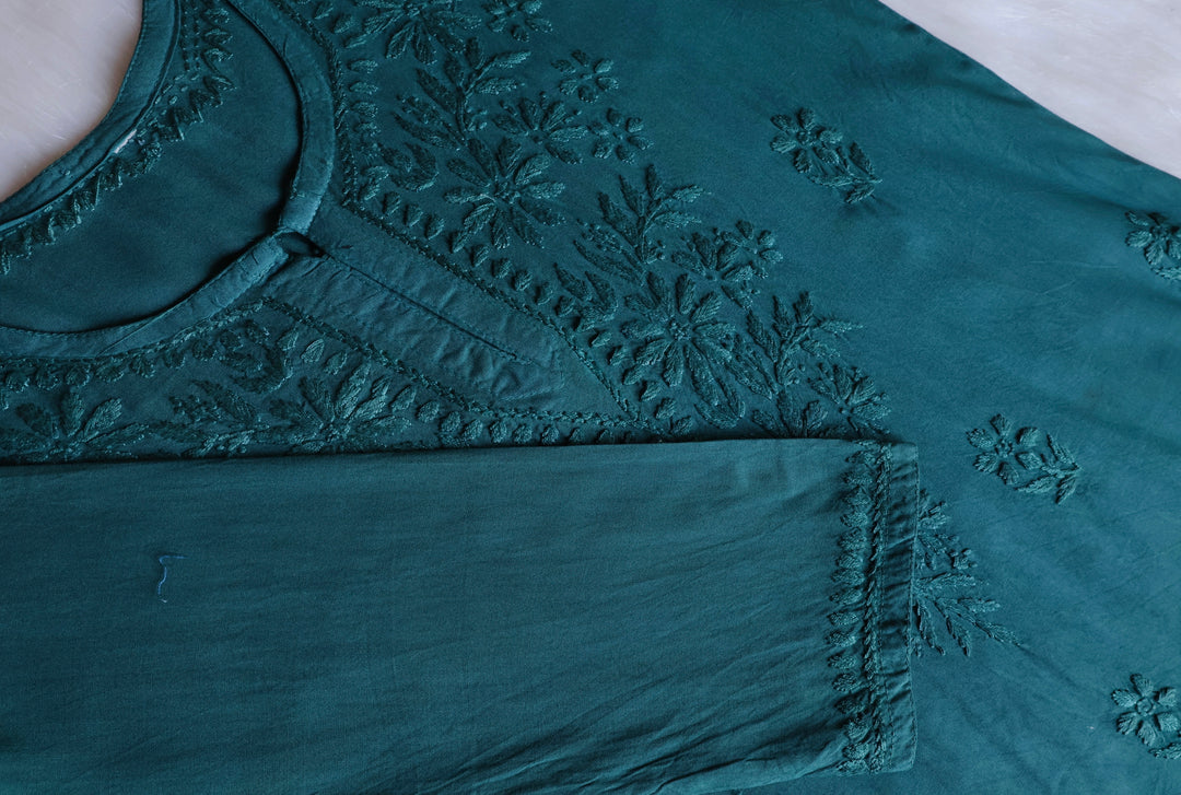Aliyah Sea Blue Short Rayon Kurta