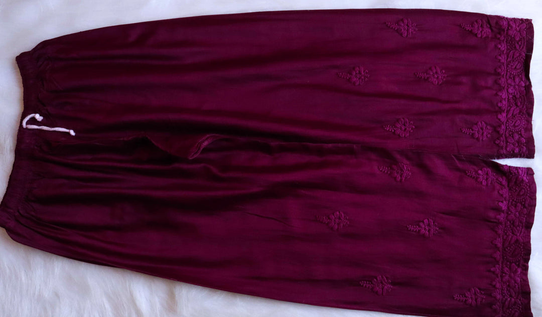 Zimra Luxe Deep Purple 3 Piece Pure Chanderi set