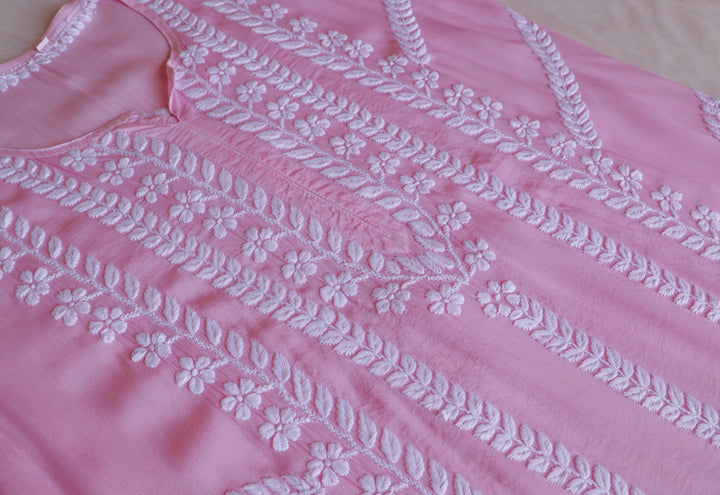 Hanaa Baby Pink Crepe Silk Kurta