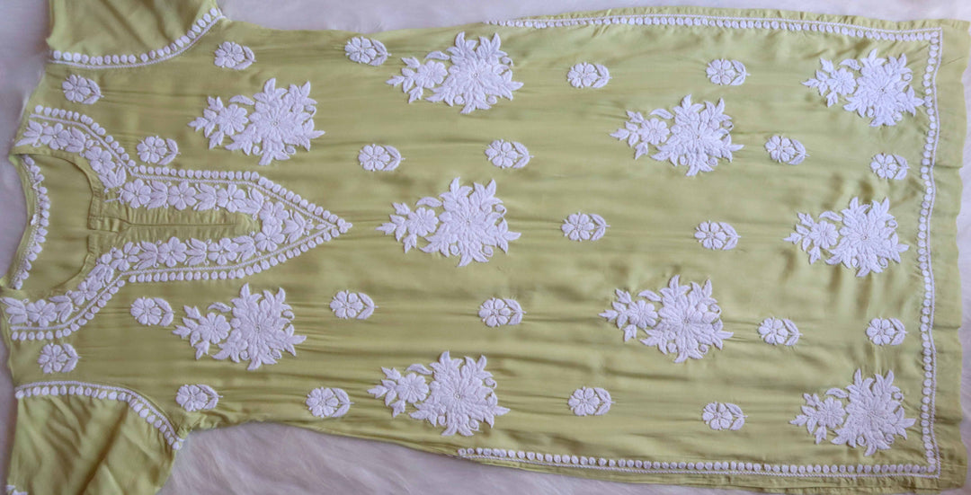 Fariha Premium Lime Green Long Modal Kurta