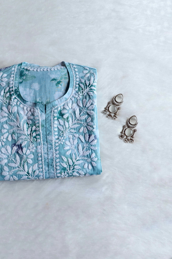 Maira Mint Green Mulmul Long Kurta