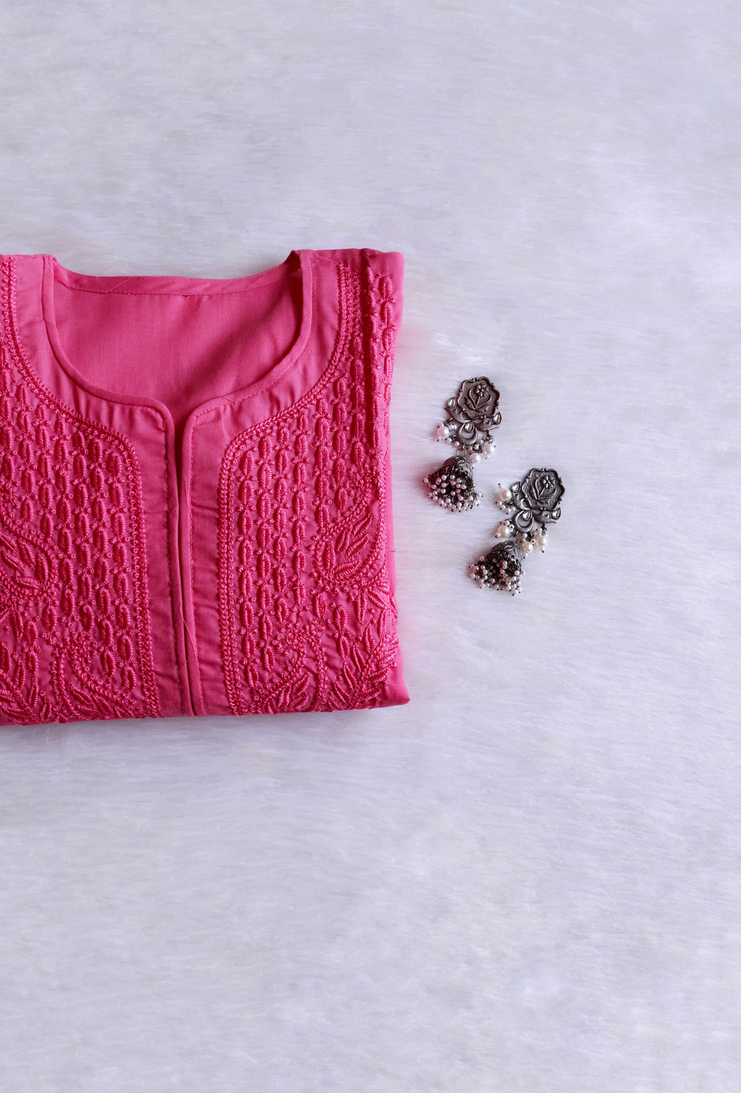 Zahra Mauve Pink Cotton Kurta - Noor Chikankari