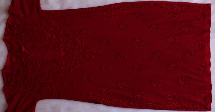 Iqra Maroon 2 piece Rayon set - Noor Chikankari