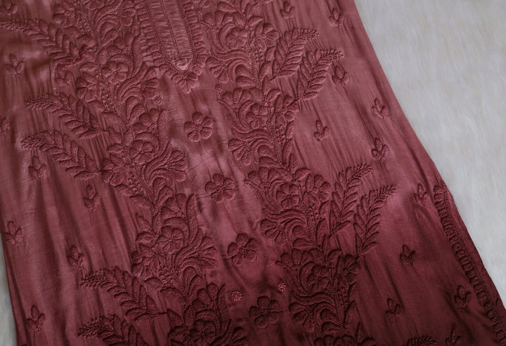 Yalina Chocolate Brown Pure Muslin Kurta