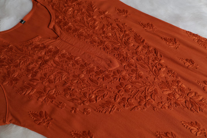 Nazakat Orange 2 piece Rayon set