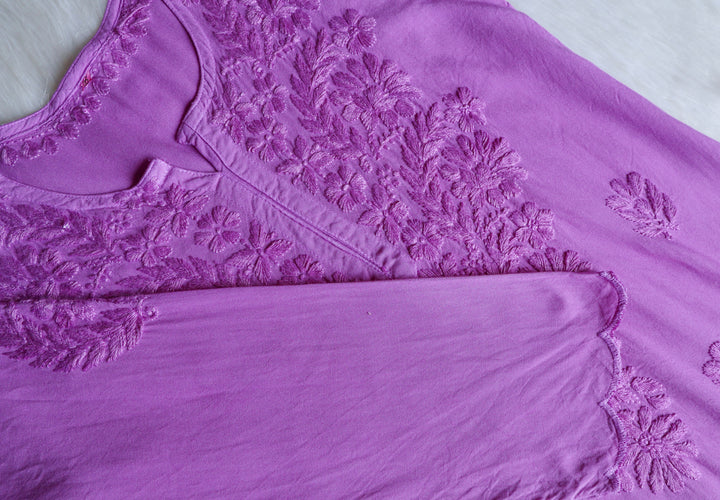 Gul Lavender Scalloped Short Kurta