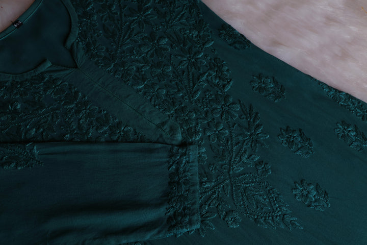 Iqra Deep Green 2 piece Rayon set