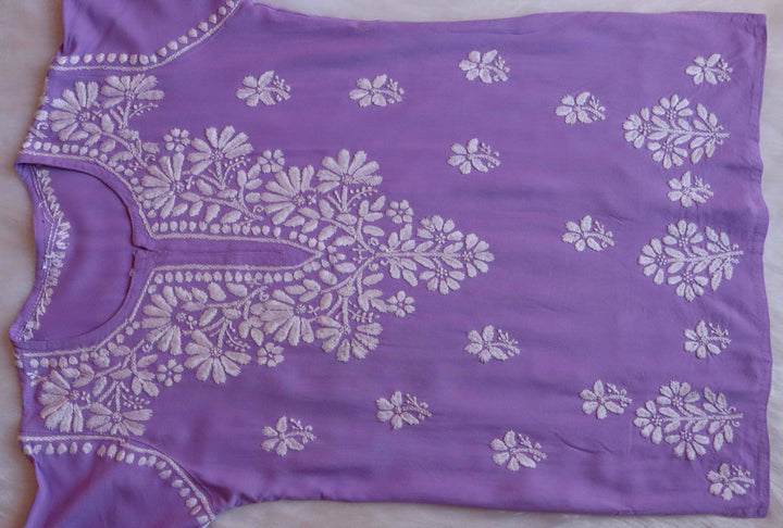 Aayat Lavender Short Rayon Kurta