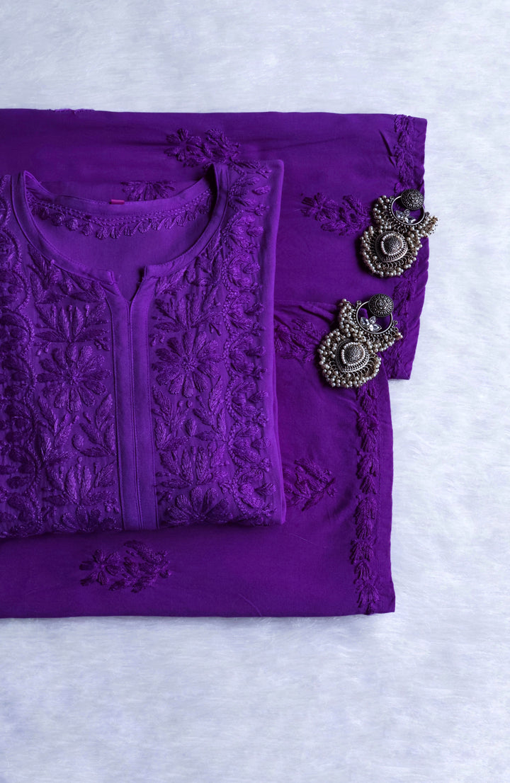 Amirah Deep Purple 2 piece Rayon set