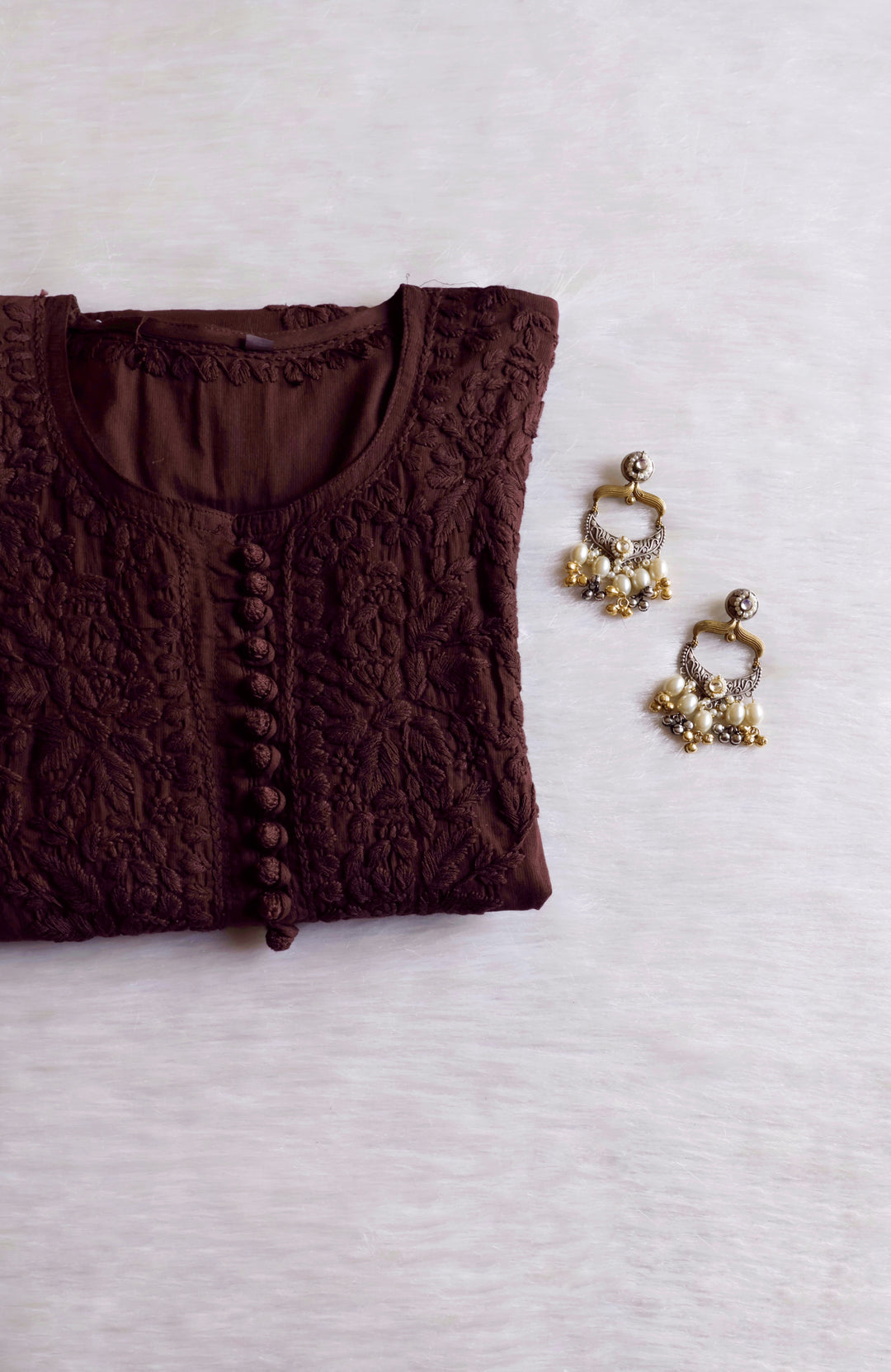 Aayat Chocolate Brown Cotton Kurta