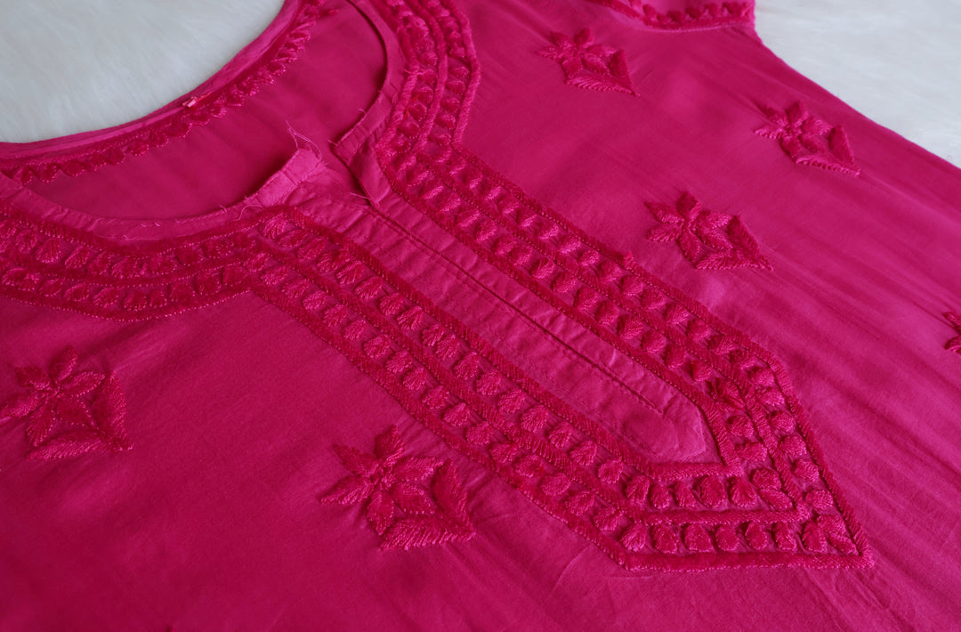 Saleha Deep Pink Cotton Kurta