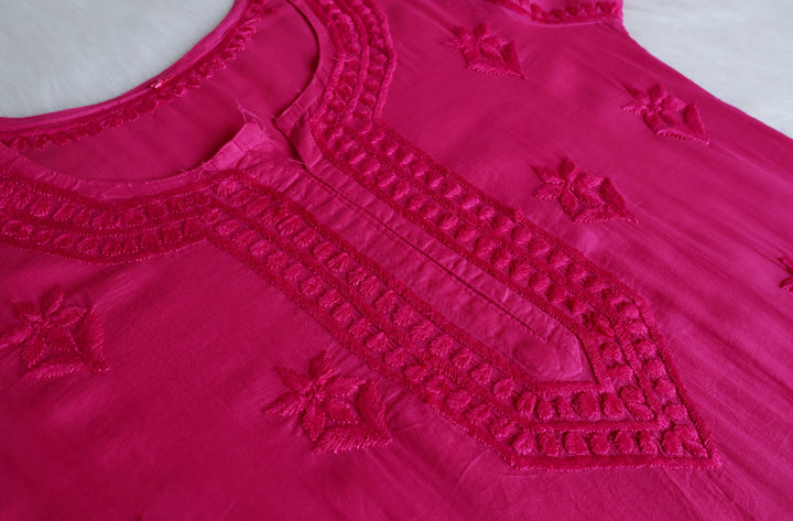 Saleha Deep Pink Cotton Kurta