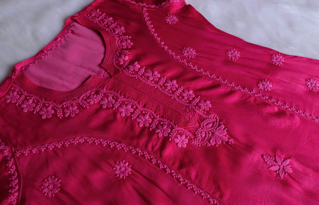 Mehr Deep Pink Modal Silk Dress