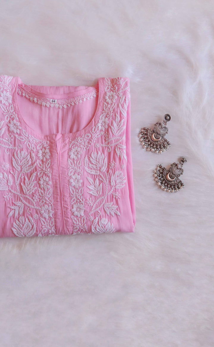 Gul Baby Pink Long Modal Kurta