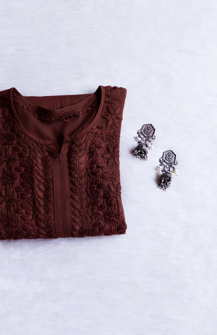 Sarah Chocolate Brown Modal short top