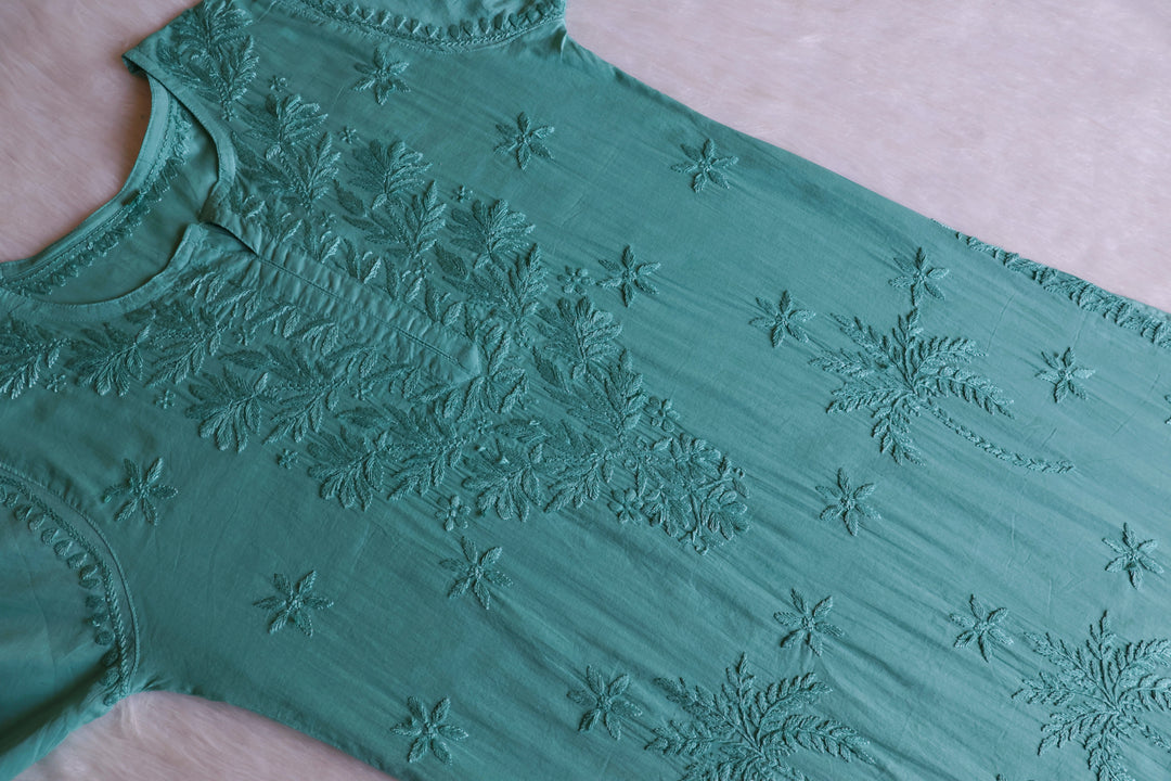 Zaira Sea Blue Pure Cotton Kurta