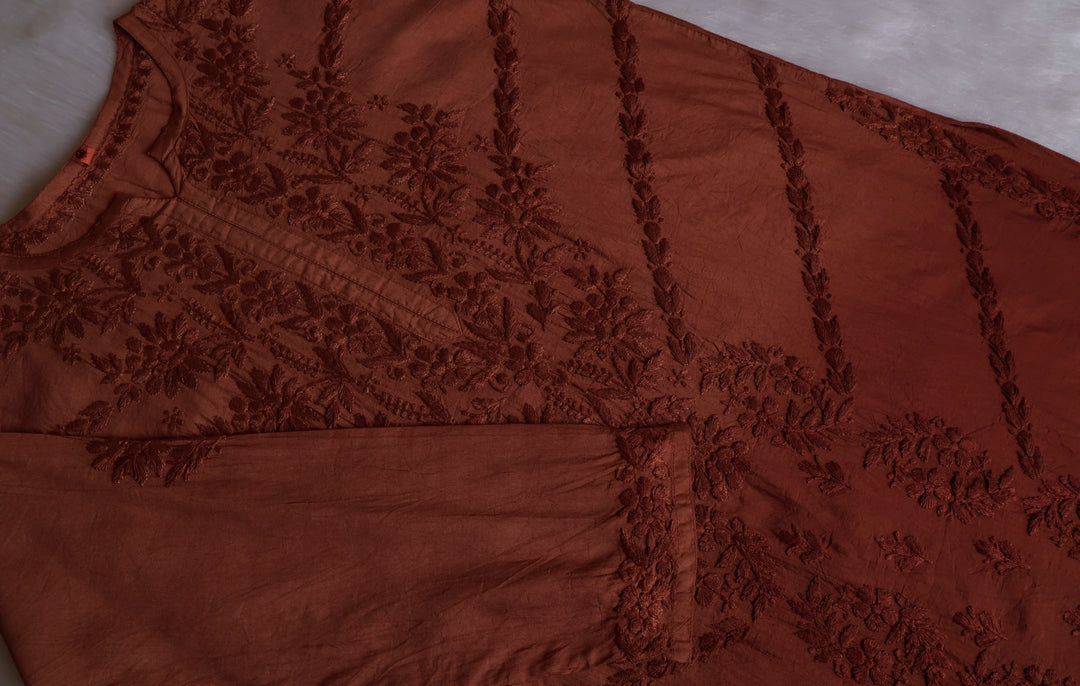 Jannat Rose Brown Pure Chanderi set