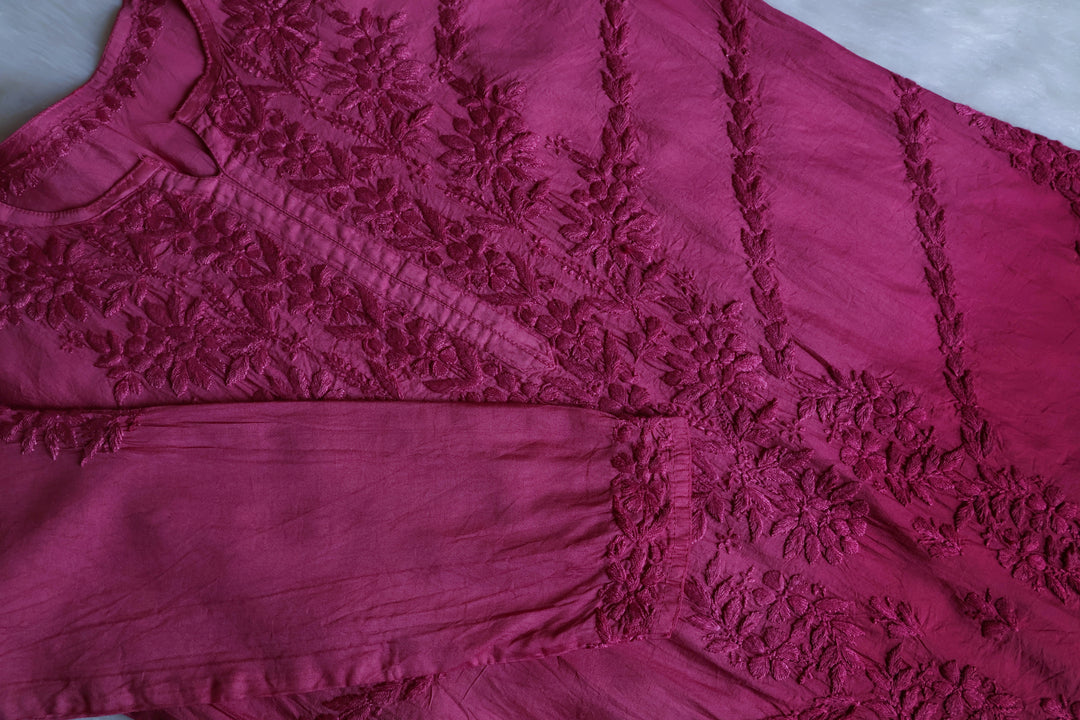 Jannat Dusty Purple Pure Chanderi set