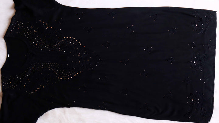 Naida Black 2 piece Rayon Mukaish set