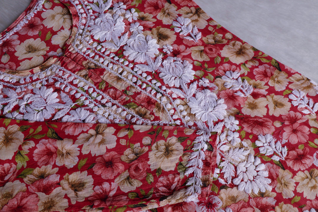 Aleha Cranberry Pink Pure Mulmul set