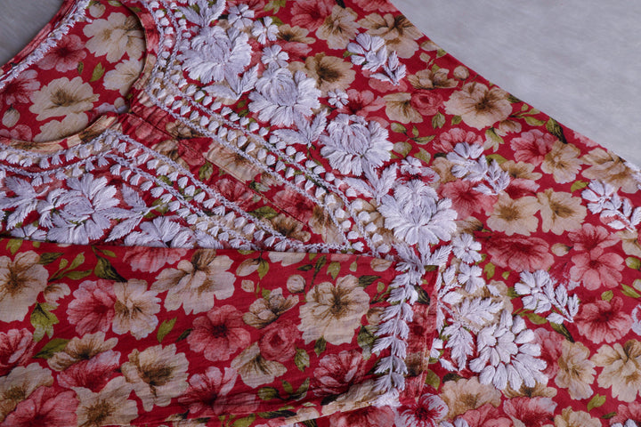 Aleha Cranberry Pink Pure Mulmul set