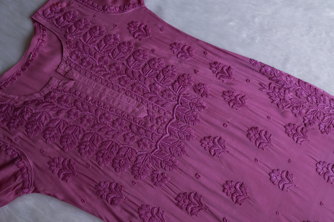 MehrNaaz Dusty Purple Pure Muslin Kurta
