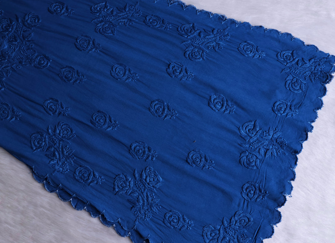 Gul Peacock Blue Scalloped Rayon set