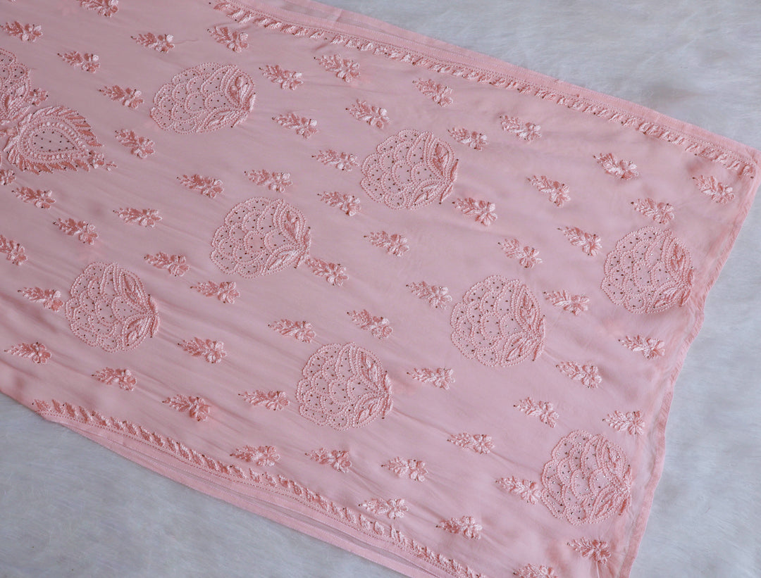 Hanaa Peach Viscose Georgette Kurta