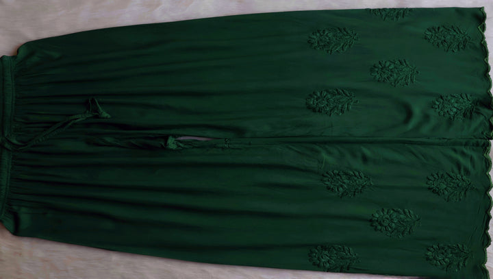 Alishba Deep Green Scalloped Rayon set