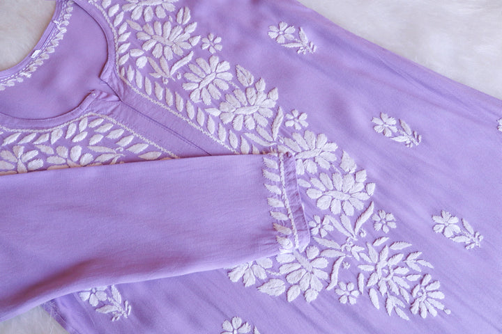 Aayat Dusty Lavender Long Rayon kurta