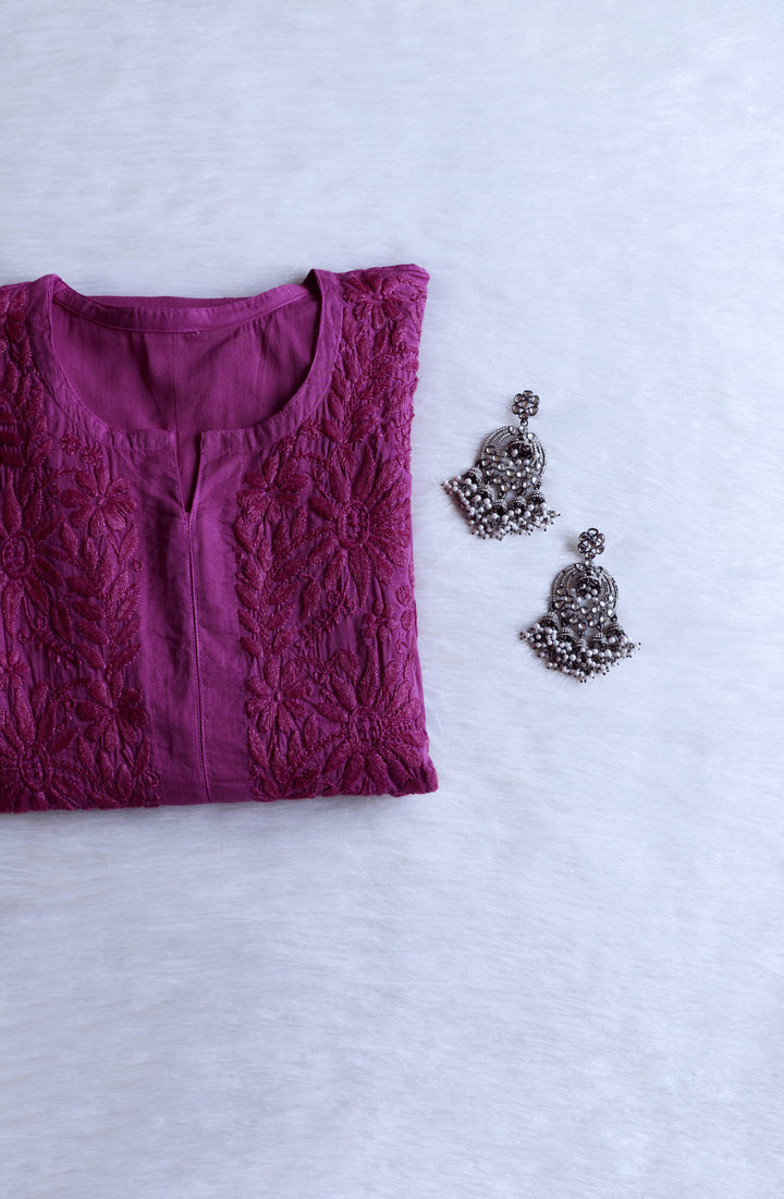 Anah Dusty Plum Pure Cotton Kurta