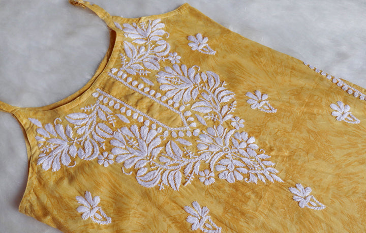 Mirha Mulmul Yellow Strappy kurta