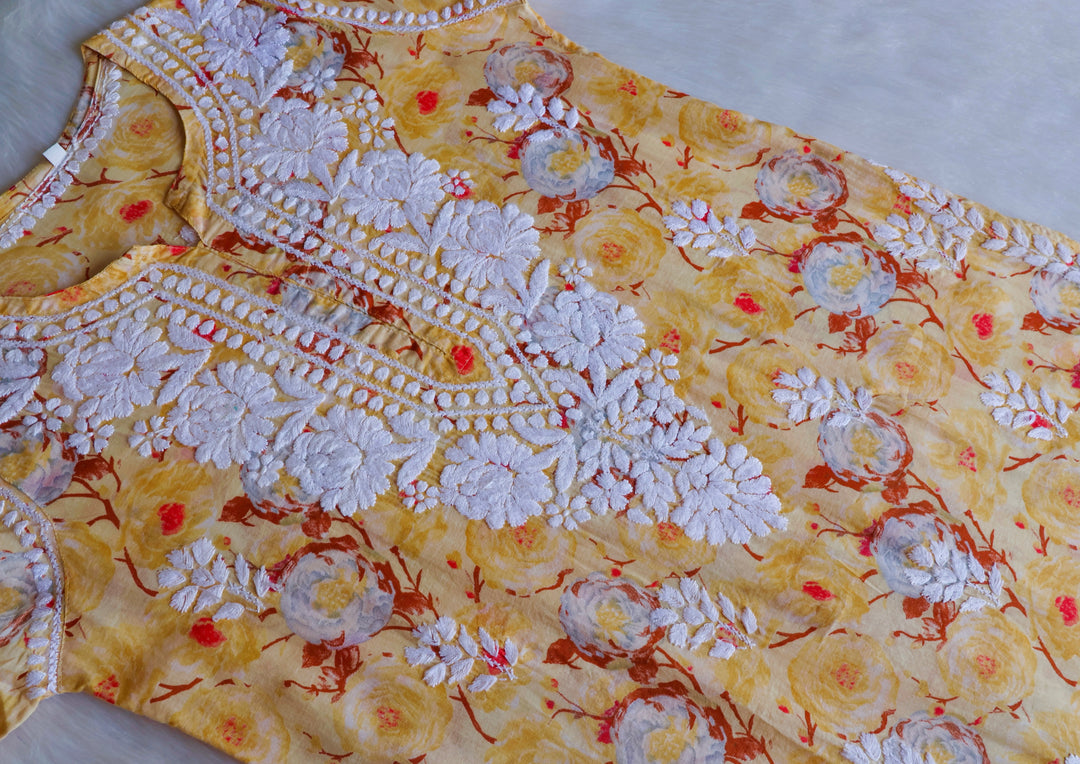 Noor Yellow Pure Mulmul set