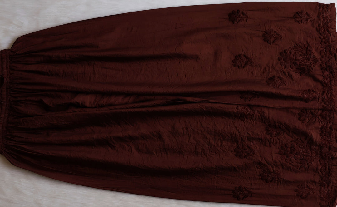 Meerab Chocolate Brown Pure Chanderi set