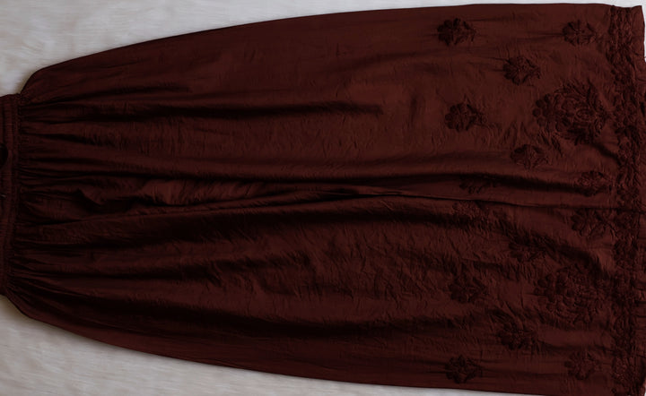 Meerab Chocolate Brown Pure Chanderi set